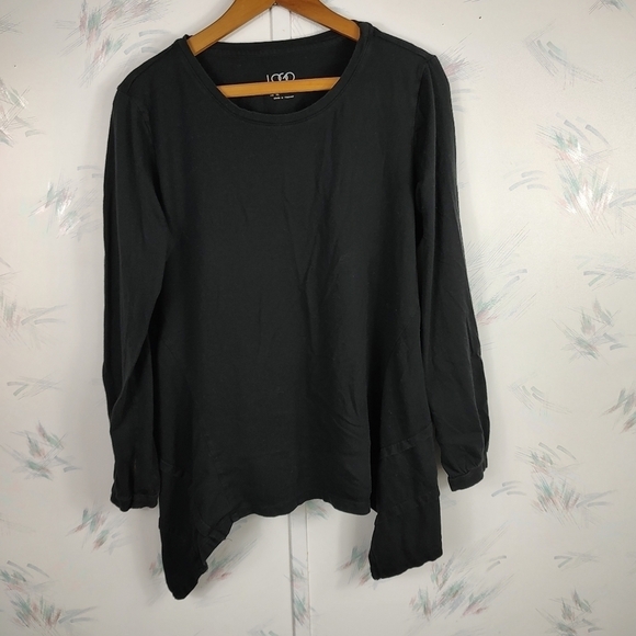 LOGO by Lori Goldstein Tops - LOGO Lori Goldstein Black Long Sleeve Top L
